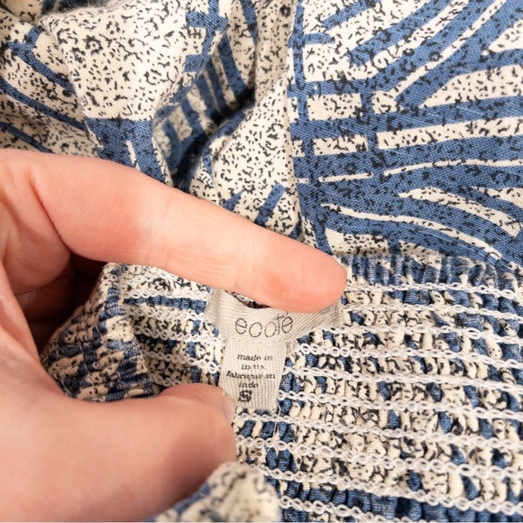 Anthropologie Ecoté Smocked Strapless Abstract Print Dress Size Small - Picture 6 of 7